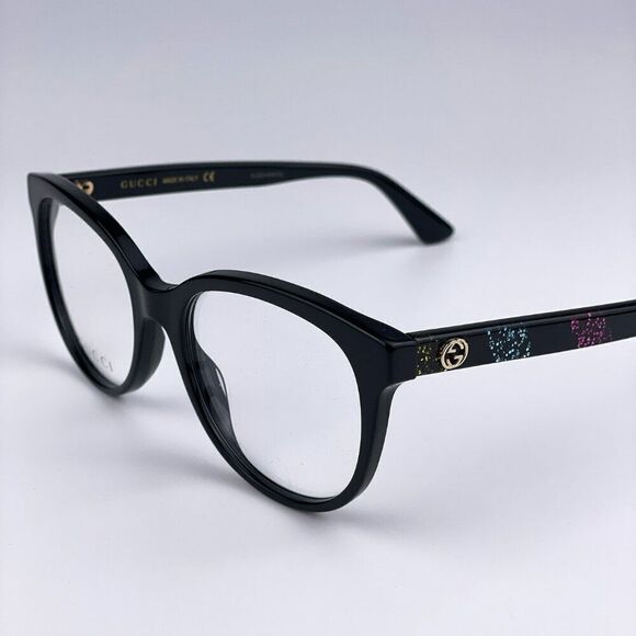SALE! NEW GUCCI LOGO GG0329O 004 Black Multicolor Demo Round Women Eyeglasses main image 7